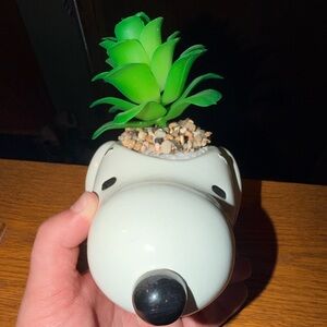 Snoopy Planter With Faux Succulent – Peanuts Decor